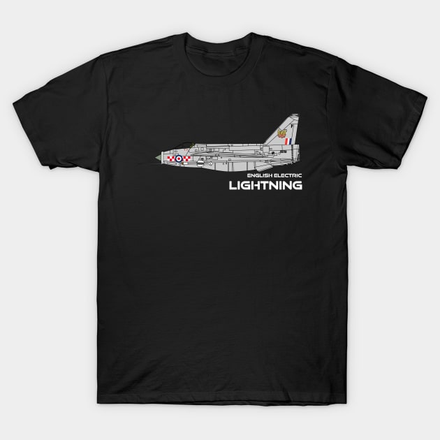 English Electric Lightning (56 Sqd RAF) T-Shirt by BearCaveDesigns